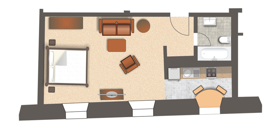 Grundriss Wohnung 222 und Wohnung 444